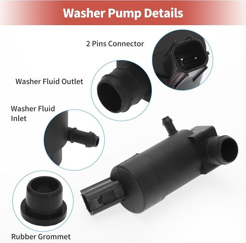 ACROPIX Windshield Washer Pump W/Grommet Windshield Washer Fluid Pump Fit for Ford Mondeo 2003-2015 Windshield Wiper Pump No.1S7117K624DD - Pack of 1 in Saudi Arabia