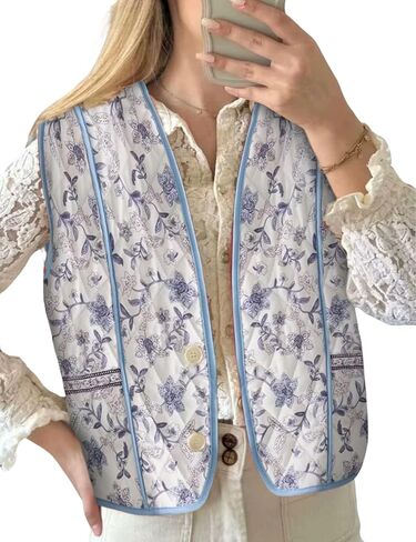 Athlisan Womens Cropped Puffer Vest Lightweight Button Down Padded Gilet Outwear with Pockets in Saudi Arabia