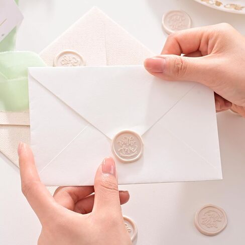 UNIQOOO Wax Seal Stickers - with Love Wedding Invitation Envelope Seal Stickers, 100 Pcs Self- Adhesive Dusty Blue Stickers, Perfect for Invitaion, Envelopes, Engagement Ceremony in Saudi Arabia