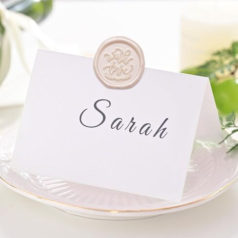 UNIQOOO Wax Seal Stickers - with Love Wedding Invitation Envelope Seal Stickers, 100 Pcs Self- Adhesive Dusty Blue Stickers, Perfect for Invitaion, Envelopes, Engagement Ceremony in Saudi Arabia