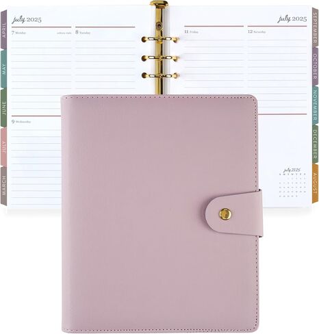 Erin Condren A5 Weekly Life Planner Ring Agenda (Jan 2025 - Dec 2025) | 12-Month Planner with Monthly Calendar | 6-Ring Refillable | Wisteria Cover, Bold Blooms Interior | Compact Vertical Layout in Saudi Arabia