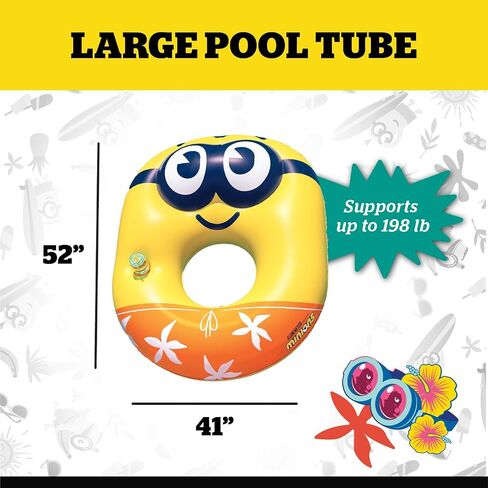 BigMouth Giant Minions Inflatable Pool Float, Inflatable Despicable Me 4 Swim Tube Floatie, Licensed Minions Movie Merchandise & Pool Party Supplies in Saudi Arabia