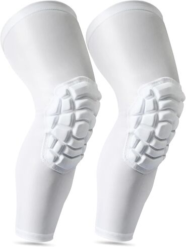 Knee Pads Compression Leg Sleeve Wrestling Volleyball Football Knee Pads, Knee Compression Sleeve for Youth Adult, 1 pair of Knee Sleeves ((#1) White-2pcs,XXLarge) in Saudi Arabia