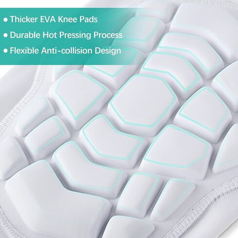 Knee Pads Compression Leg Sleeve Wrestling Volleyball Football Knee Pads, Knee Compression Sleeve for Youth Adult, 1 pair of Knee Sleeves ((#1) White-2pcs,XXLarge) in Saudi Arabia