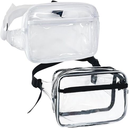 TotePrint Waterproof Transparent Black and White Packs for Women and Men,Clear Belt Bag with Adjustable Strap,Crossbody Bag Waist Bag Clear Purse for Shopping,Concerts,Stadium in Saudi Arabia