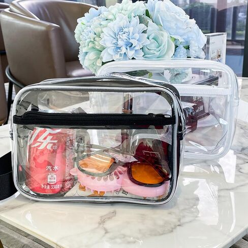 TotePrint Waterproof Transparent Black and White Packs for Women and Men,Clear Belt Bag with Adjustable Strap,Crossbody Bag Waist Bag Clear Purse for Shopping,Concerts,Stadium in Saudi Arabia