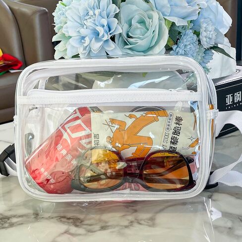 TotePrint Waterproof Transparent Black and White Packs for Women and Men,Clear Belt Bag with Adjustable Strap,Crossbody Bag Waist Bag Clear Purse for Shopping,Concerts,Stadium in Saudi Arabia