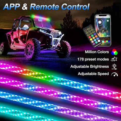 شريط إضاءة LED للمطاردة مقاس 46 بوصة، شريط إضاءة وامض للسلامة على الطرق الوعرة مع تشغيل، فرامل، أضواء إشارة عكسية ودوران لـ UTV، ATV، RZR، Polaris in Saudi Arabia