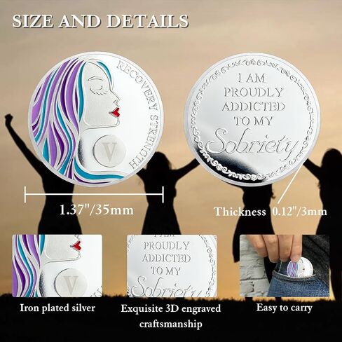 CHURYUML 13 Year Sobriety Coin A Sober Woman Sobriety Chip Sobriety Gifts for Women Alcoholics Anonymous Gifts Sober Medallions AA Coins Recovery Gift Affirmation Token in Saudi Arabia
