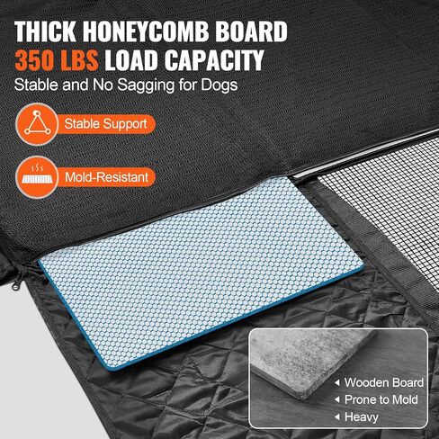 VEVOR Back Seat Extender for Dogs,Dog Hammock for Car Back seat,Dog Car Seat Cover with Hard Bottom Dog Car Seat Bed 52"x24.8",Supports 350lb with Mesh Window and Storage Pocket for Car, SUV in Saudi Arabia