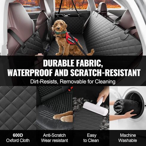 VEVOR Back Seat Extender for Dogs,Dog Hammock for Car Back seat,Dog Car Seat Cover with Hard Bottom Dog Car Seat Bed 52"x24.8",Supports 350lb with Mesh Window and Storage Pocket for Car, SUV in Saudi Arabia