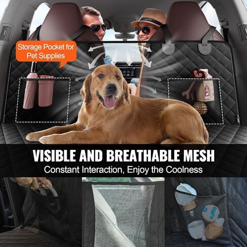 VEVOR Back Seat Extender for Dogs,Dog Hammock for Car Back seat,Dog Car Seat Cover with Hard Bottom Dog Car Seat Bed 52"x24.8",Supports 350lb with Mesh Window and Storage Pocket for Car, SUV in Saudi Arabia