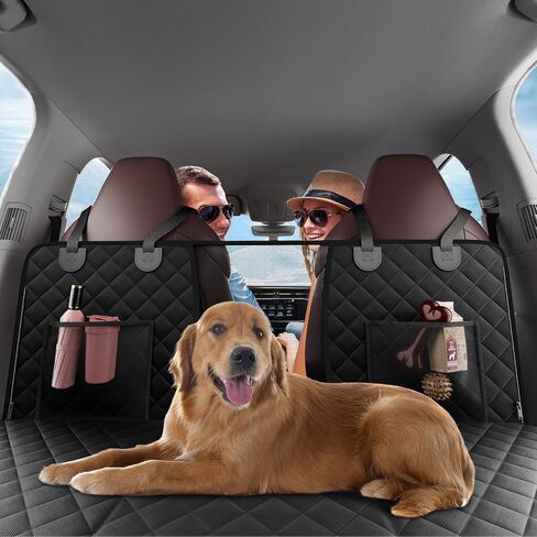 VEVOR Back Seat Extender for Dogs,Dog Hammock for Car Back seat,Dog Car Seat Cover with Hard Bottom Dog Car Seat Bed 52"x24.8",Supports 350lb with Mesh Window and Storage Pocket for Car, SUV in Saudi Arabia