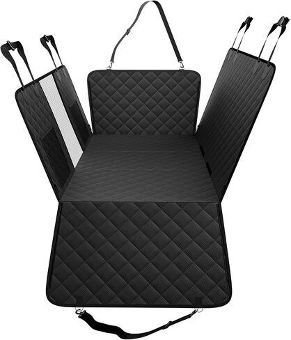 VEVOR Back Seat Extender for Dogs,Dog Hammock for Car Back seat,Dog Car Seat Cover with Hard Bottom Dog Car Seat Bed 52"x24.8",Supports 350lb with Mesh Window and Storage Pocket for Car, SUV in Saudi Arabia