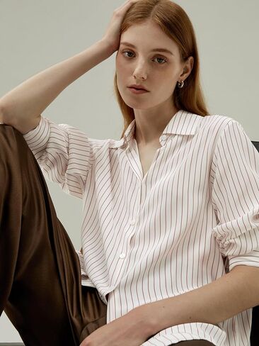 LilySilk SOS Silk Blouse Oversized Pure Silk Shirt Women Long Sleeve Button Up Ladies Silk Top Elegant Office Luxury in Saudi Arabia