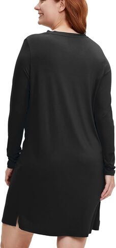 GYS Bamboo Viscose Nightgowns for Women Soft Sleepwear Long Sleeve V Neck Sleep Shirt Home Sleep Dress in Saudi Arabia