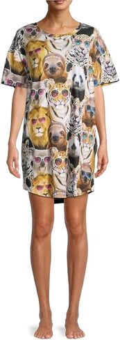 قميص نوم طويل بطبعة حيوانات الكنوز السرية - متعدد الألوان مقاس L/XL in Kuwait