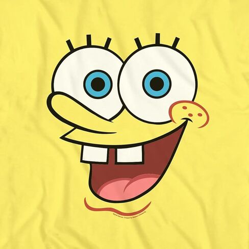 تي شيرت سبونج بوب سكوير بانتس للأولاد كبير يضحك وجه سعيد جرافيك تي شيرت للأطفال قطن برقبة دائرية وأكمام قصيرة in Kuwait
