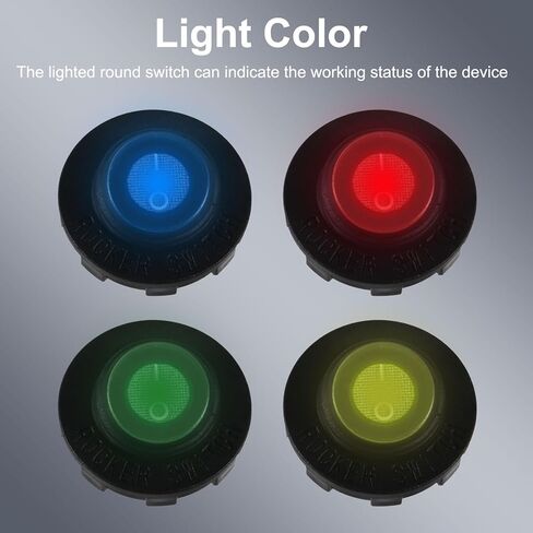 6 قطعة مفتاح الروك المستديرة مع قذيفة DC12V الأزرق LED الروك تبديل التبديل 3 دبوس ON OFF SPST مفتاح الروك مقاوم للماء للسيارات البحرية شاحنة in Kuwait