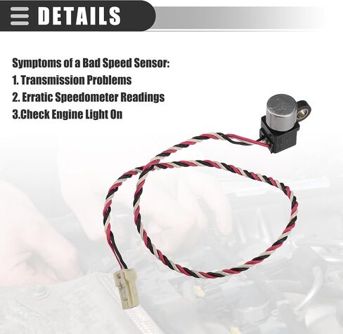 Motoforti Automatic Transmission Input Speed Sensor, Vehicle Speed Sensor, for Infiniti FX35 2003-2008, Plastic, No.319351XJ0A, Black in Saudi Arabia