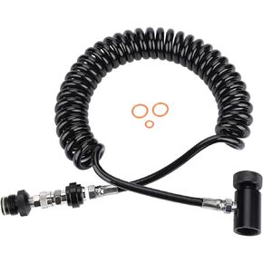 Heavy Duty Paintball Tank Remote Coil, Flexible Cylinder Connection Hose Coiled Corrugated Connects Replacement Co2 High Pressure Compressed Air Valve Line System Accessory Universal for Markers in Kuwait