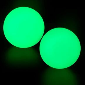 Street Hockey Balls Glow in The Dark Sports Balls for Indoor Outdoor Road Roller Hockey and Field Hockey Games(2 PCS 2.56 Inches)