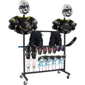 ztysn Hockey Gear Drying Rack Ice Hockey Stick Holder Field Hockey Equipment Dryer Large Hockey Display Storage Rack Sports Metal Tree Stand For Football Lacrosse -Patent Protected