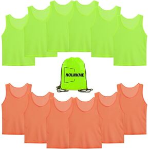 Scrimmage Team Practice Vests Sports Pinnies Soccer Training Basketball Nylon Mesh Jerseys for Child & Adult(12 Pack)