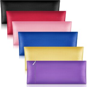 Tudomro 6 Pieces Satin Eye Pillow Case Washable Yoga Eye Pillow Cover Light Weight Removable Cover Yoga Massage Meditation Accessories, 9.8 x 4 Inches, Eye Pillow Not Included