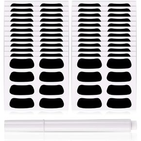 96 Pairs Eye Strips Sports Eye Strips Breathable Baseball Eye Strips with 1 Piece White Pencil for Baseball Football Softball Fans on Game Day (Black)