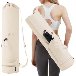 sportsnew Yoga Mat Bag with Water Bottle Pocket and Bottom Wet Pocket, Exercise Yoga Mat Carrier Multi-Functional Storage Bag