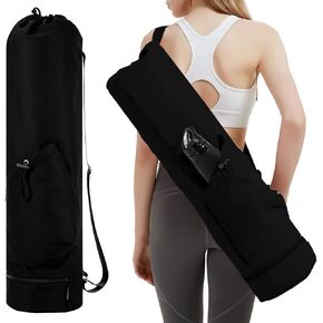 sportsnew Yoga Mat Bag with Water Bottle Pocket and Bottom Wet Pocket, Exercise Yoga Mat Carrier Multi-Functional Storage Bag