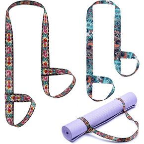 2 Pcs Yoga Mat Strap Sling Adjustable Thick Yoga Mat Carrier Stretching Strap Yoga Mat Sling Holder Women Stretching Band