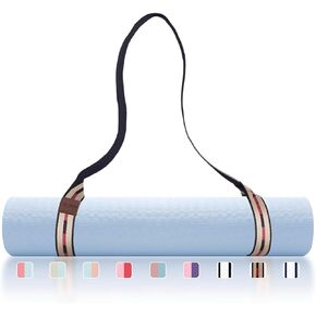Yoga Mat Strap/Sling Adjustable Yoga/Exercise Mat Carrier, Macaron Style Colors, Made of Durable Comfy Cotton Strap Only