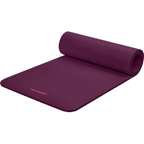 Retrospec Solana Yoga Mat 1/2" Thick w/Nylon Strap for Men & Women - Non Slip Excercise Mat for Yoga, Pilates, Stretching, Floor & Fitness Workouts, Black
