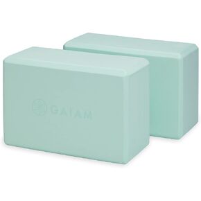 كتلة اليوغا من Gaiam (عبوتان) - سطح داعم من إسفنج EVA خالٍ من اللاتكس وناعم غير قابل للانزلاق لليوجا والبيلاتس والتأمل والبحيرة (عبوتان)