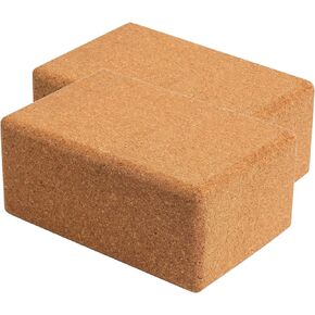 Cork Yoga Blocks 2 Pack Set -Natural Cork from Portugal, 9"x6"x4" Yoga Blocks Non-Slip&Anti-Tilt for Women| Men, Lightweight, Odor-Resistant| Moisture-Proof, Perfect Yoga Equipment