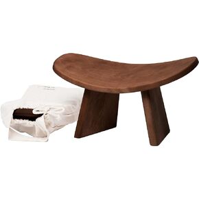 Meditation Bench IKUKO Original, Portable Version with Bag, Locally Handmade Wooden Kneeling Ergonomic Seiza Seat, Prana Yoga - 2 Colors, 3 Height Sizes