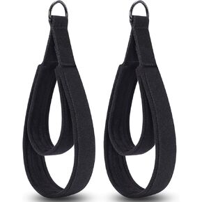 TOBWOLF 2PCS Pilates Straps, Pilates Double Loop Straps for Reformer, Fitness D-Ring Straps Double Loops Padded, Pilates Equipment D-Ring Exercise Straps Yoga Exercise Accessories for Home Gym Workout