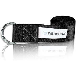 Yoga Strap for Stretching,Durable Webbing with Adjustable Metal D-Ring Buckle Loop, Yoga Exercise Straps for Pilates, Physical Therapy, Dance, Gym Workouts