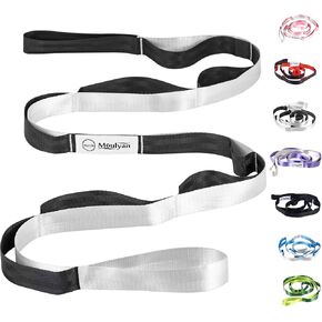 Stretching Strap Yoga Strap for Physical Therapy,10 Loops Yoga Straps for Stretching,Non-Elastic Stretch Strap for Pilates, Flexibility, Exercise, Stretch Band Women Men