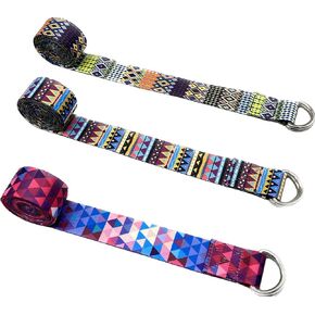 Aozora Yoga Strap for Stretching Yoga Bands Yoga Belt Pilates Straps with Extra Safe Adjustable D-Ring Buckle, 8 feet Non-Elastis Yoga Accessories for Pilates