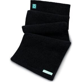 Eco Friendly Gym Towel for Working Out - Soft and Absorbent Cotton Exercise Towel - No Synthetic Microfibers or Plastics - Sweat Towel for Gym, Fitness, Sports, Yoga - Black - 1 Pc