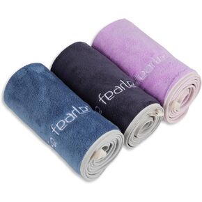 Xoofewal Microfiber Gym Towel Set for Men Women, Super Soft and Quick-Drying Towels for Fitness, Yoga, Cycling, Swimming (3 Pack, Blue+Grey+Purple)