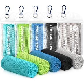 Cooling Towels - 5 Pack Gym Towels, Gym Towels for Working Out, Yoga Towel, Quick Dry Towel for Running, Camping, Fitness & More Activities