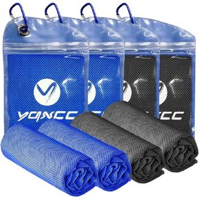 YQXCC 4 Pack Cooling Towel (40"x12") for Neck, Microfiber Ice Soft Breathable Chilly Cold Towel for Yoga, Golf, Gym, Camping, Running, Workout & More Activities