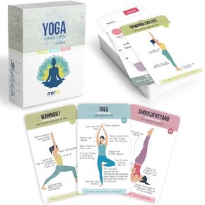 merka Yoga Cards Workout Cards Yoga Poses Poster Yoga Stuff Set of 50 Flash Cards Positions and Exercises Made for Women for Beginners Starters or Master