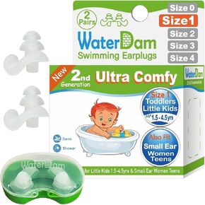 WaterDam Swimming Ear Plugs Great Waterproof Ultra Comfy Earplugs Prevent Swimmer's Ear (Size 0: Baby 0-1 Year (Orange)) in Kuwait