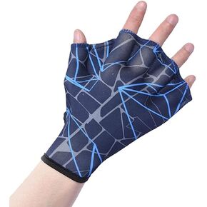 DEPHNES Nylon Swimming Gloves Aquatic Swimming Webbed Gloves Water Training Hand Webbed Hands Webbed Flippers Swim Gear Gloves Fit Aquatic Training Swim Costume Dive Hand Equipment