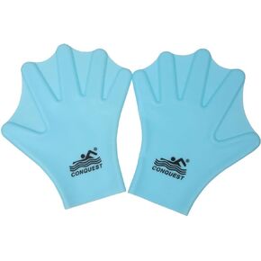 Silicone Webbed Swimming Gloves, Aqua Fit Swim Training Gloves Web Gloves Swimming, Closed Full Finger Webbed Water Gloves Unisex Adult,1 Pair